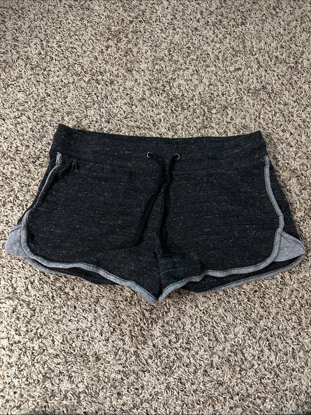 Athletic Works Black Heather Athletic Lounge Shorts with Gray Trim (MRO)